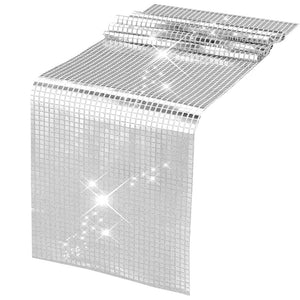 Glitter Silver Disco Party Table Runner