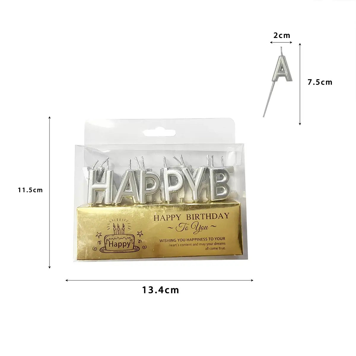 Silver 'Happy Birthday' Candles