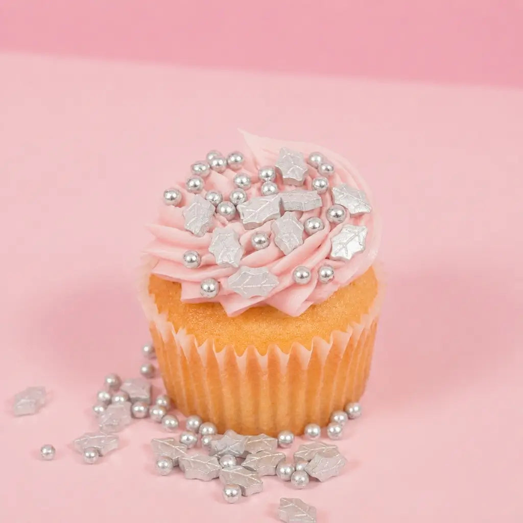 Glass JOY bauble filled with silver sprinkles for a Christmas gift