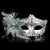 Elegant Lace Masquerade Mask with Flower for Women - Silver