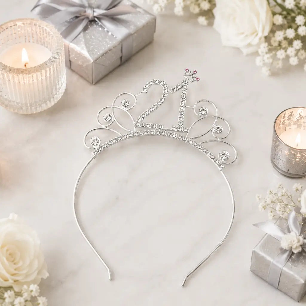 Sparkling Rhinestone Age 21 Birthday Headband