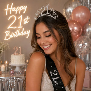 Sparkling Rhinestone Age 21 Birthday Headband