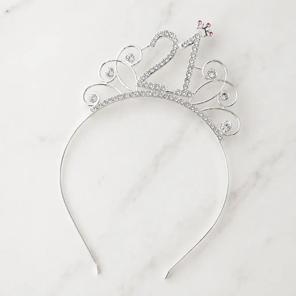 Sparkling Rhinestone Age 21 Birthday Headband