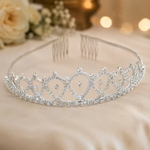 Sparkling Rhinestone Silver Metal birthday Tiara