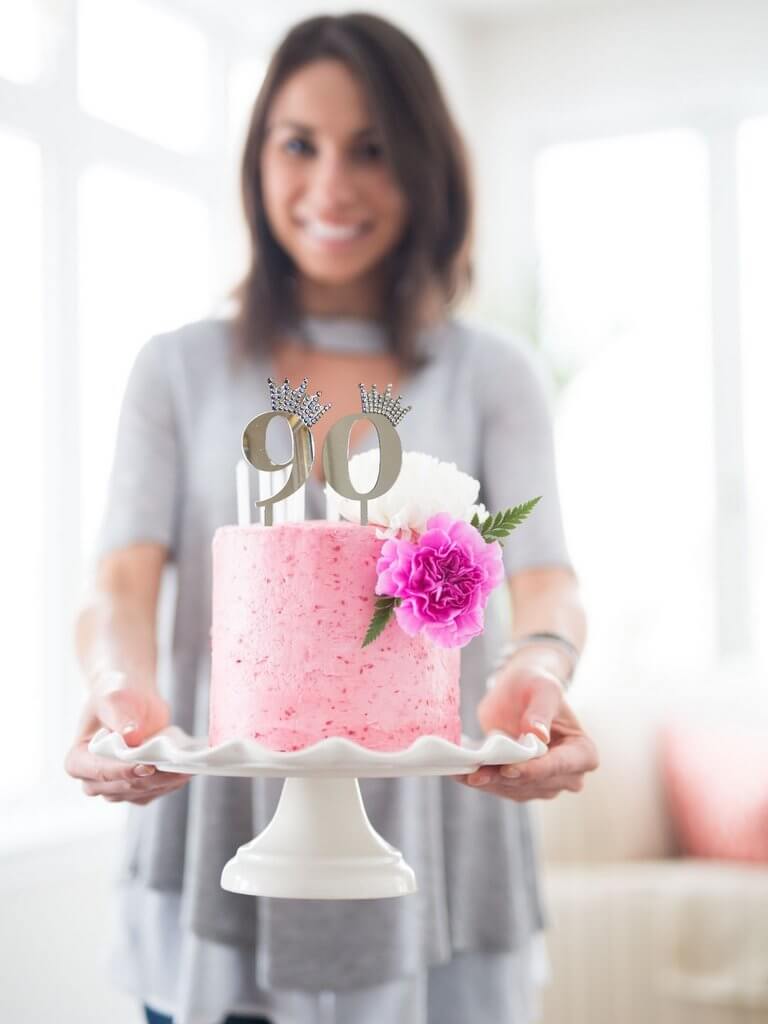 Acrylic Silver Mirror Number 0 Rhinestone Crown Cupcake Topper