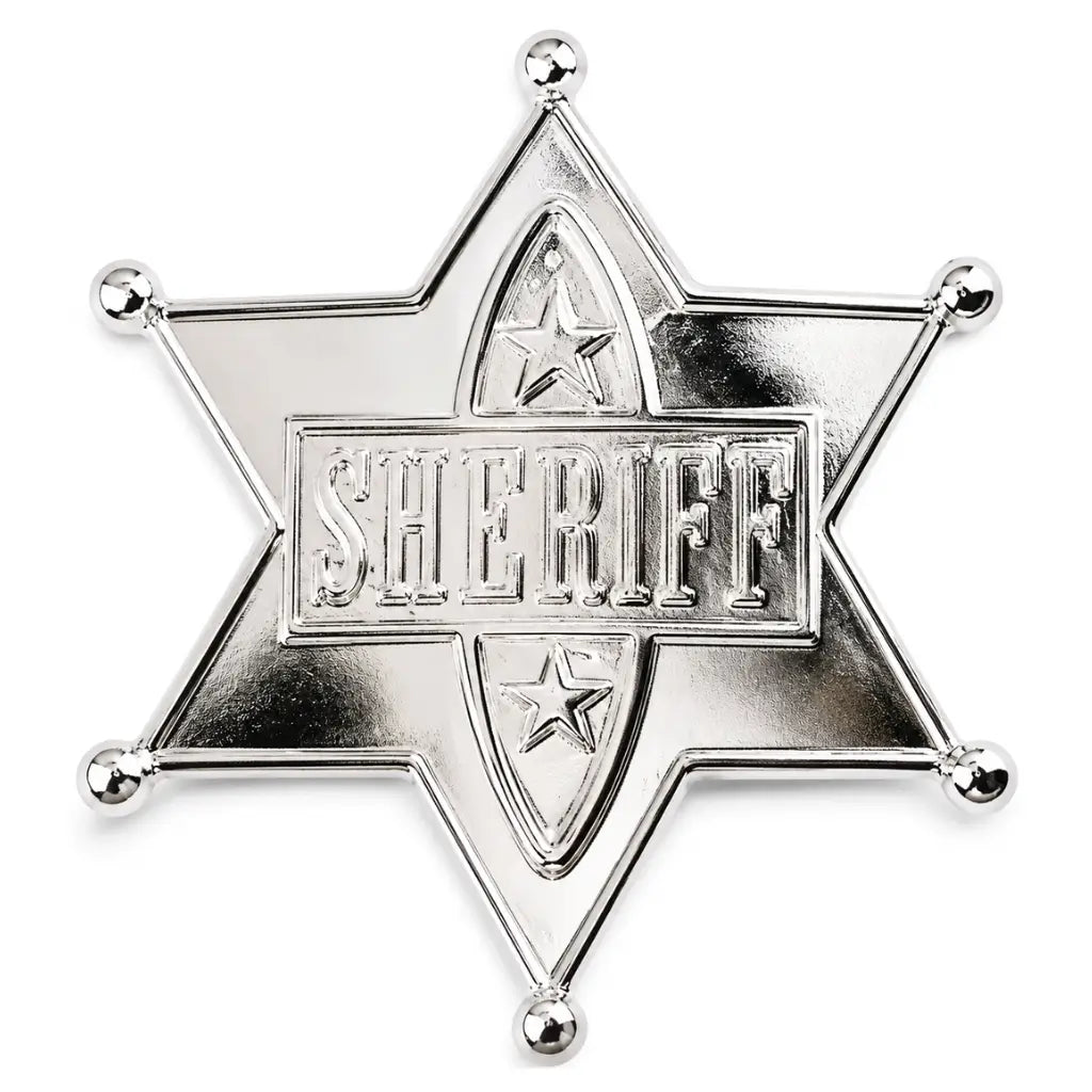 Silver sheriff badge cowboy costume accessory