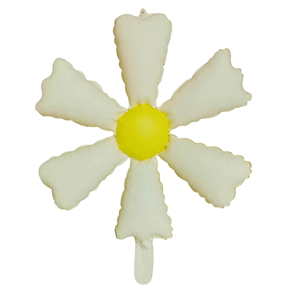 beige white sand six-petal daisy foil balloon for party decorations