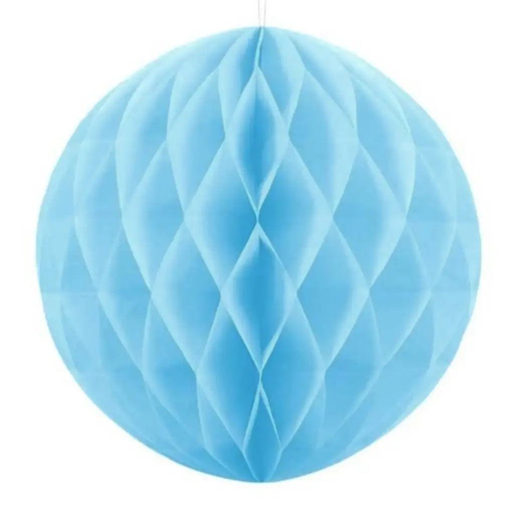 Sky Blue Paper Honeycomb Ball