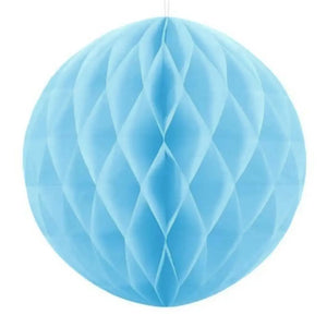 Sky Blue Paper Honeycomb Ball