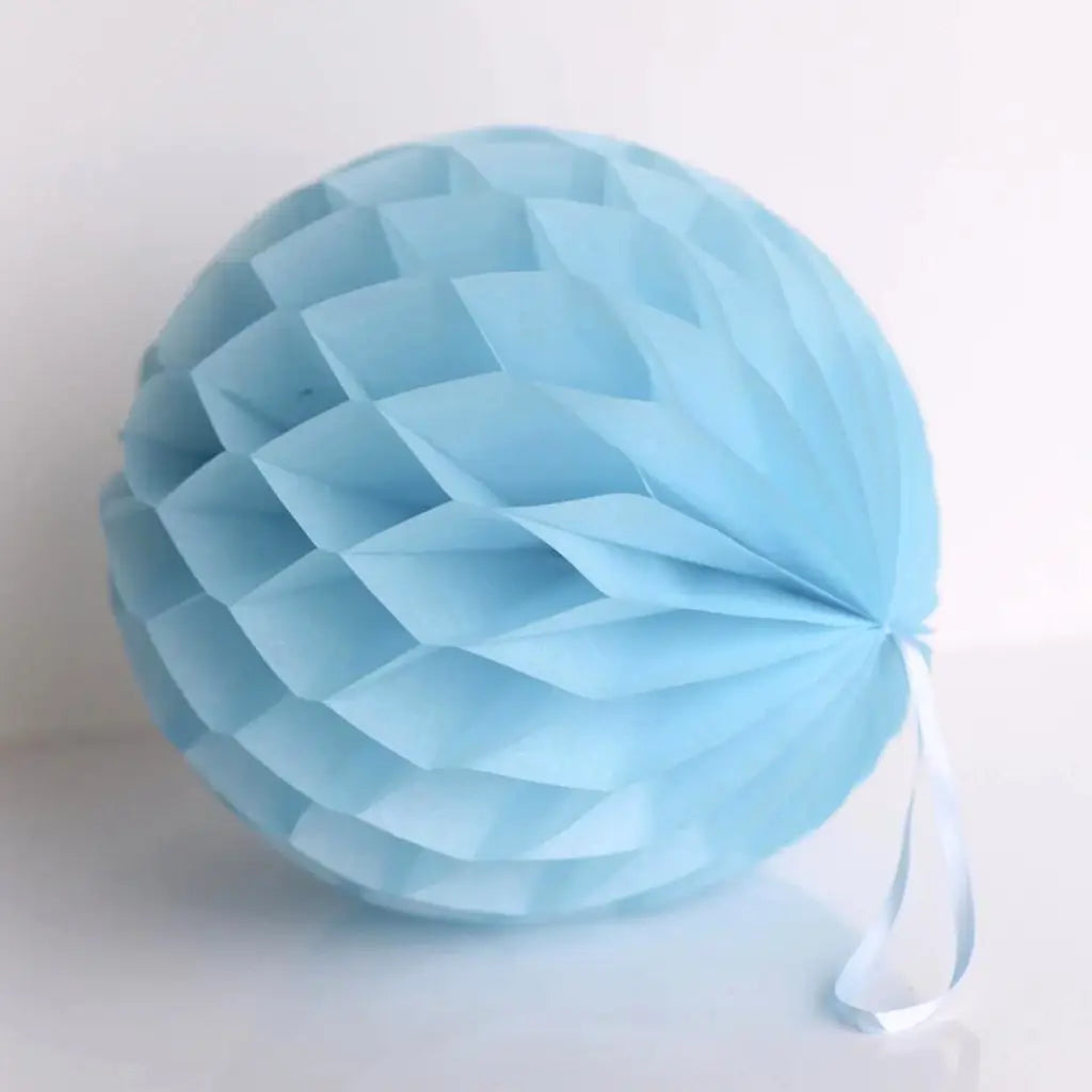 Sky Blue Paper Honeycomb Ball