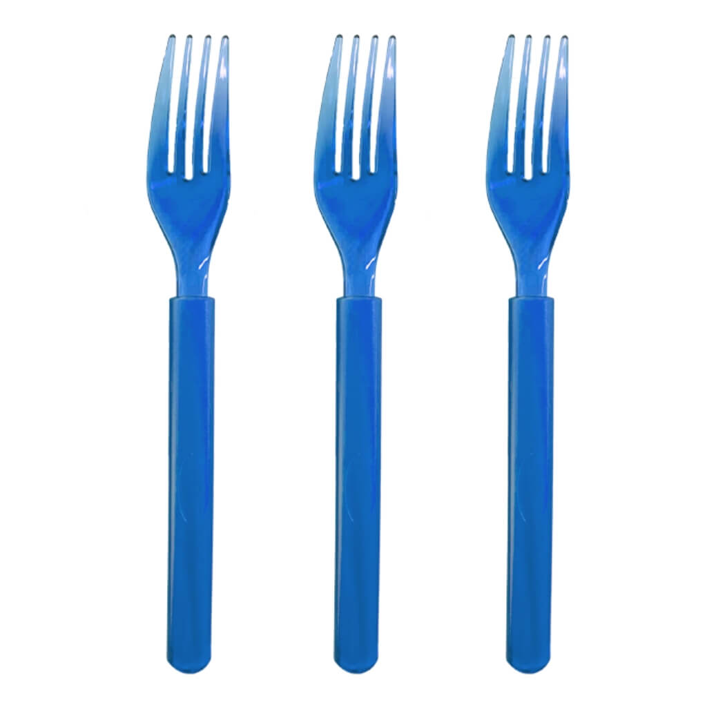 Ultra Heavy Duty Sky Blue Plastic Forks 20pk