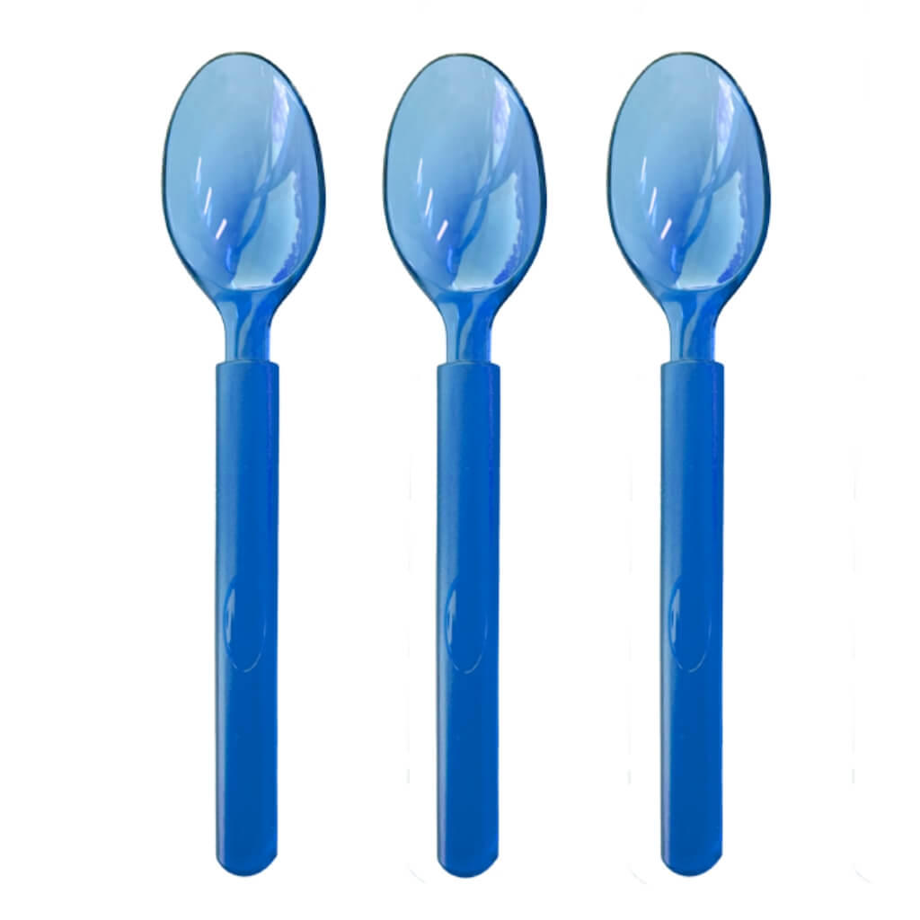 Ultra Heavy Duty Sky Blue Plastic Spoons 20pk