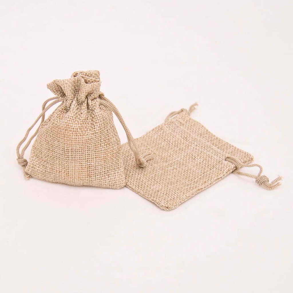 Plain hessian loot bags 7x9cm pack of 6