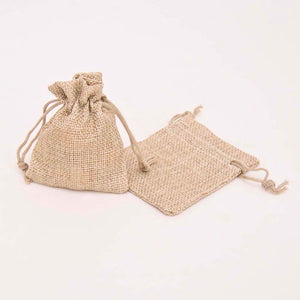 Plain hessian loot bags 7x9cm pack of 6