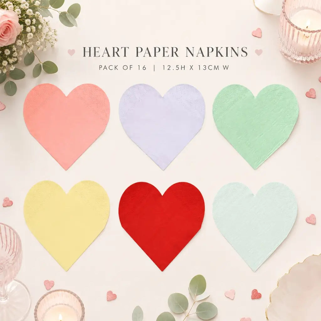 small heart shaped paper napkin collection