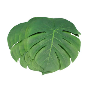 Tropical Artificial Monstera Leaf for Hawaiian Luau Party Decor (Pack of 10)