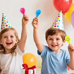 Smiley face maracas for emoji themed party