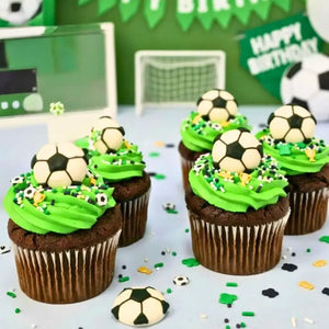 Royal icing soccer balls for cakes