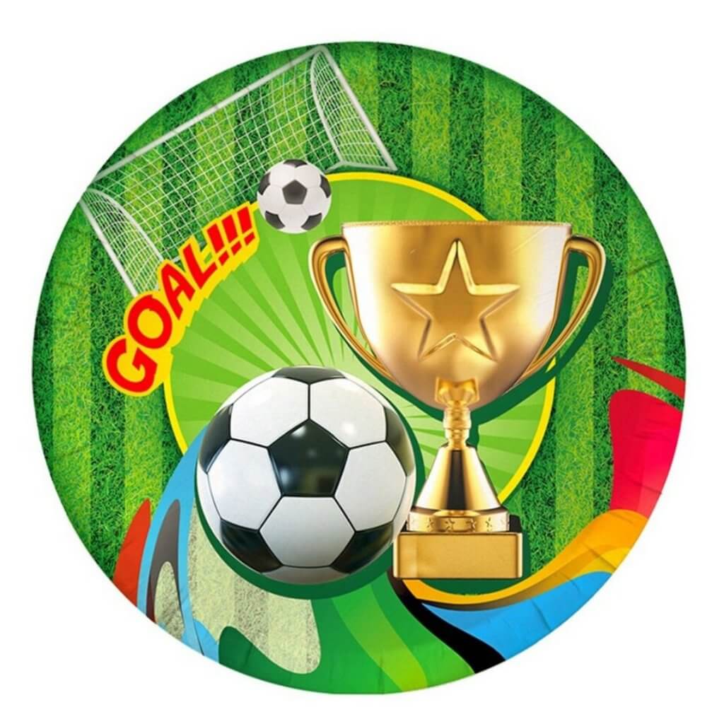 Soccer Goal Paper Plates 23cm 10pk