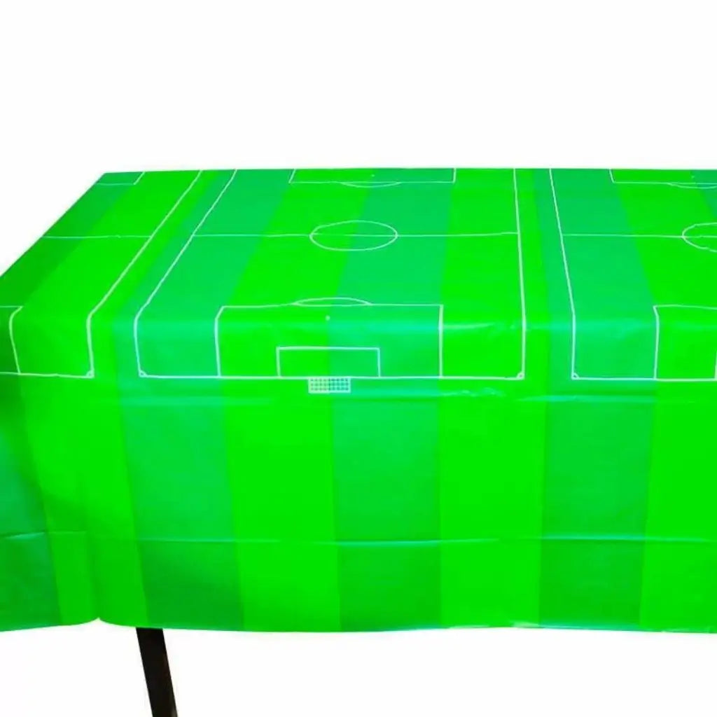 rectangular Green Striped Soccer Plastic Table Cover