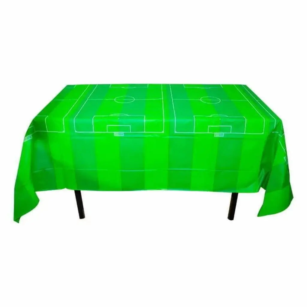 rectangular Green Striped Soccer Plastic Table Cover