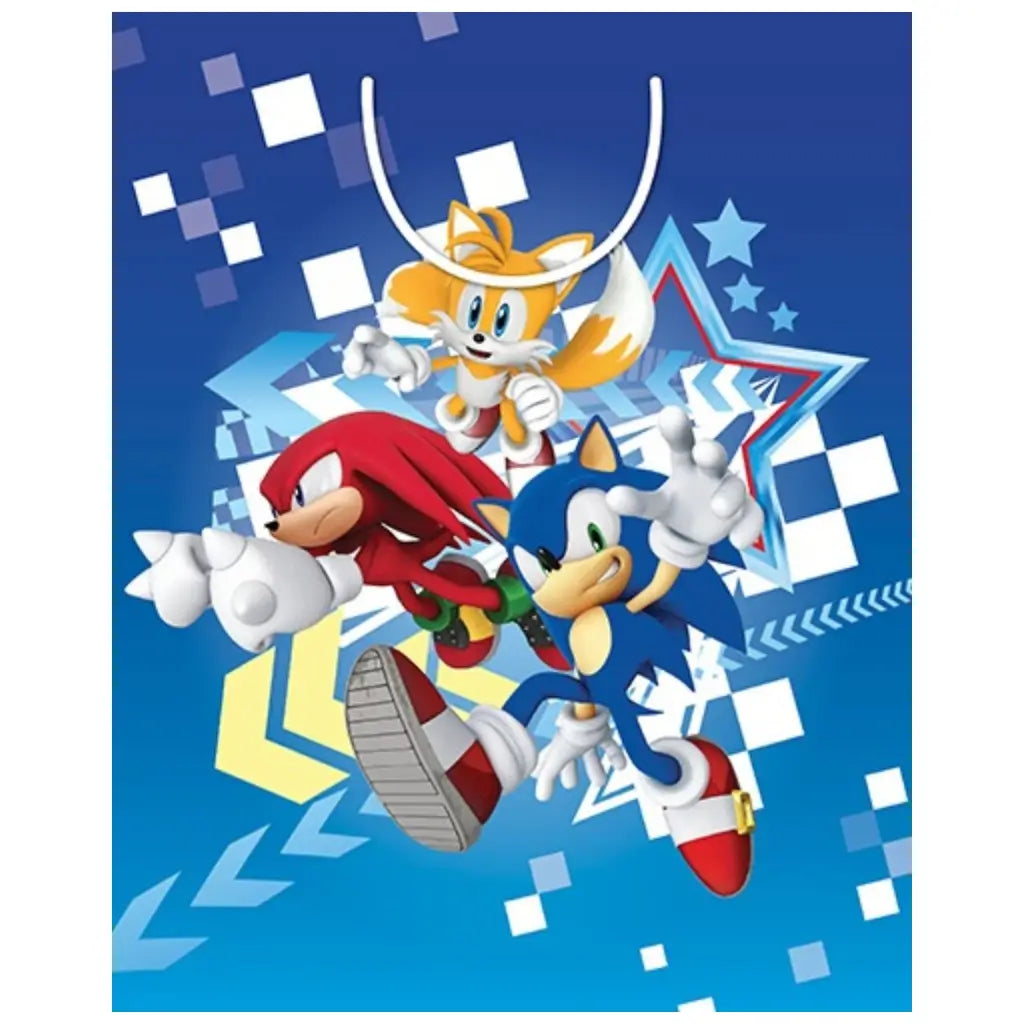 Official Sonic gift bag featuring Sonic, Tails and Knuckles