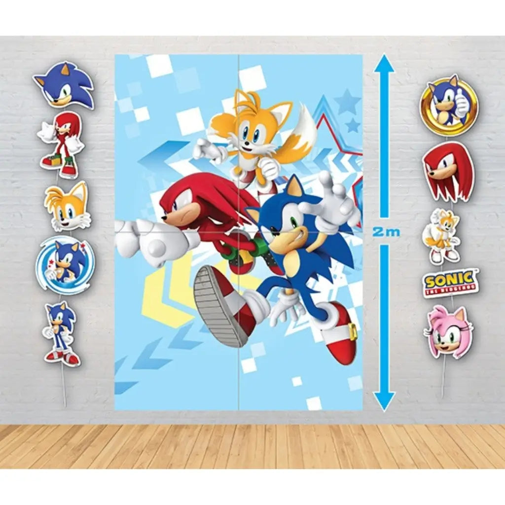 Sonic the Hedgehog Poster Backdrop and Photo Props Kit 2m