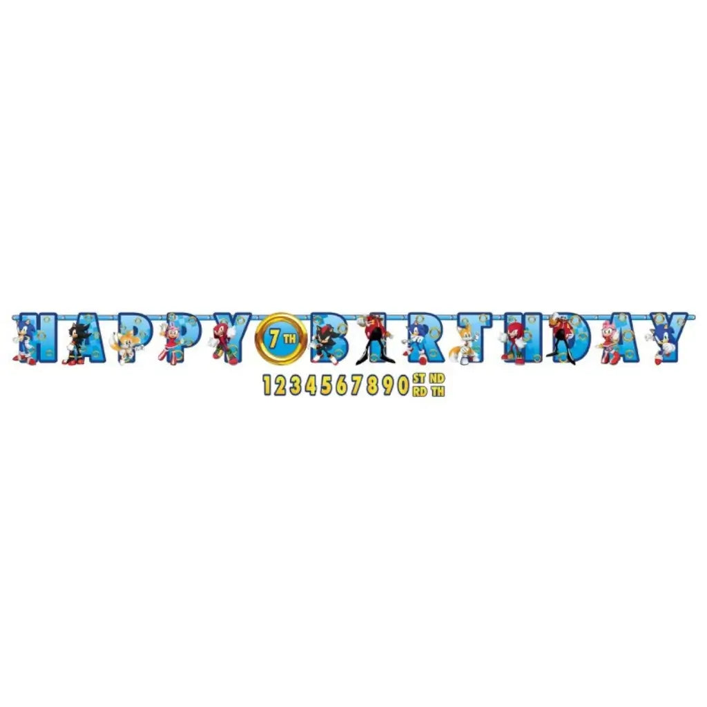 Sonic the Hedgehog Jumbo Add-An-Age Happy Birthday Banner 3.2m