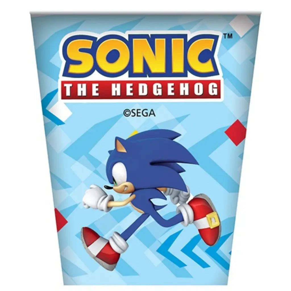 Official Sonic paper cups featuring Sonic the Hedgehog