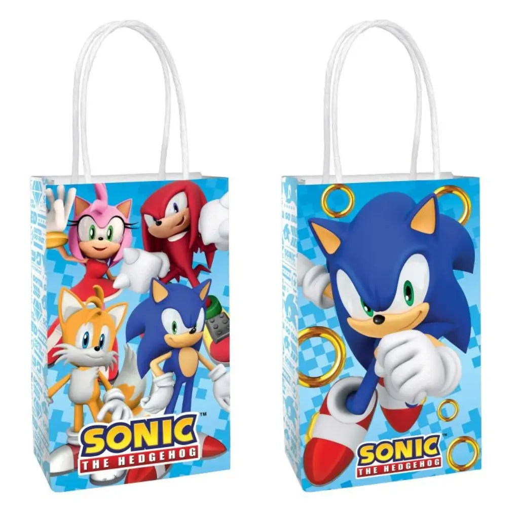 Official Sonic the Hedgehog kraft party bags with handles