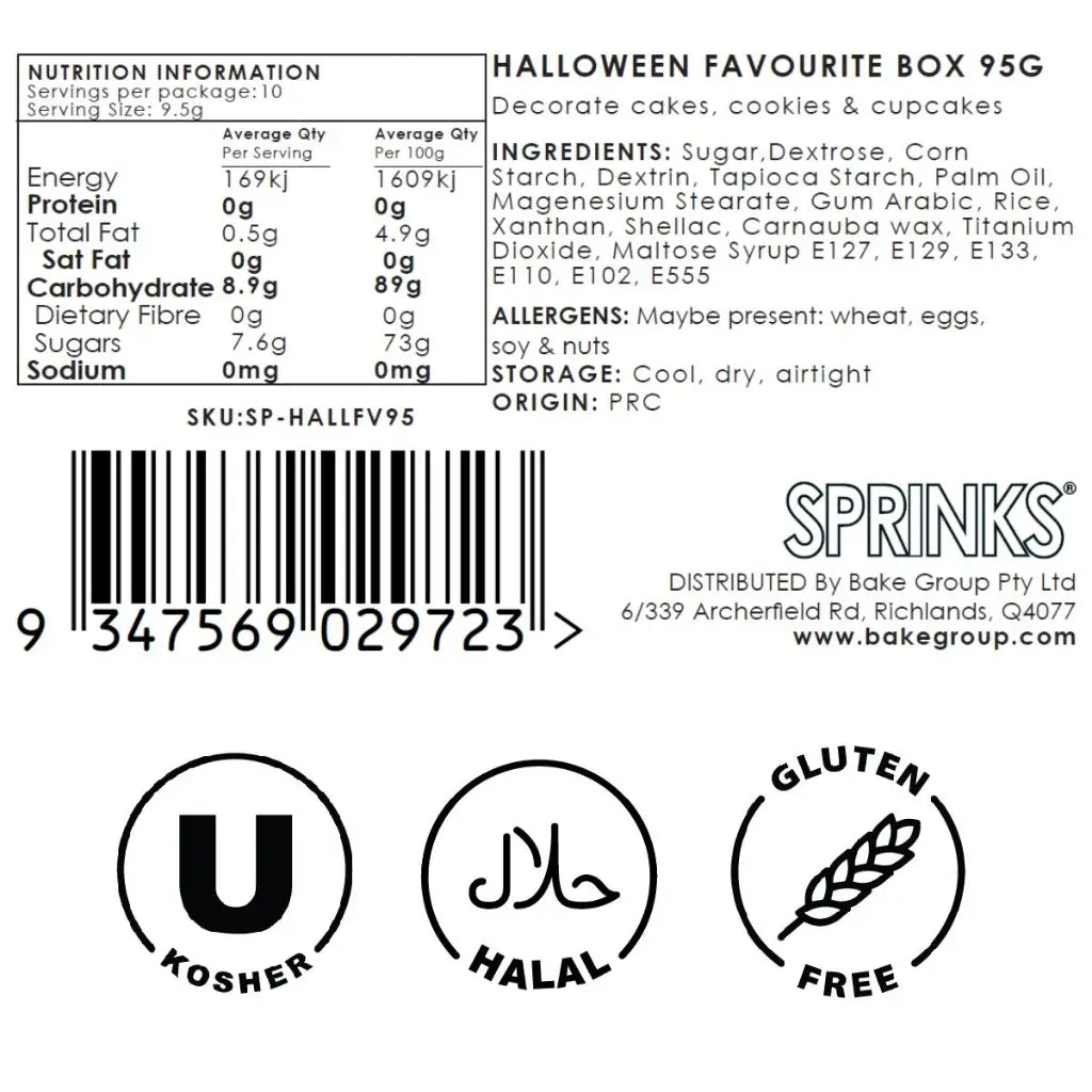Assorted Halloween edible sprinkle mix by Sprinks instructions