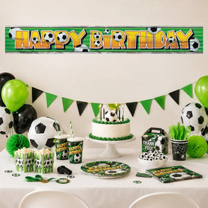 3D Soccer Happy Birthday Foil Banner 3.65m