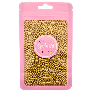60g bag of Sprink’d gold metallic mix with pearls and rods