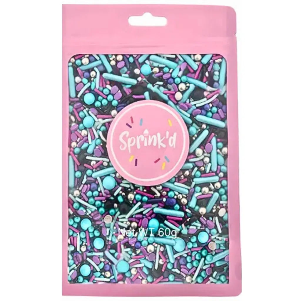 Sprink’d Midnight Medley edible cake sprinkles mix with pearls and rods
