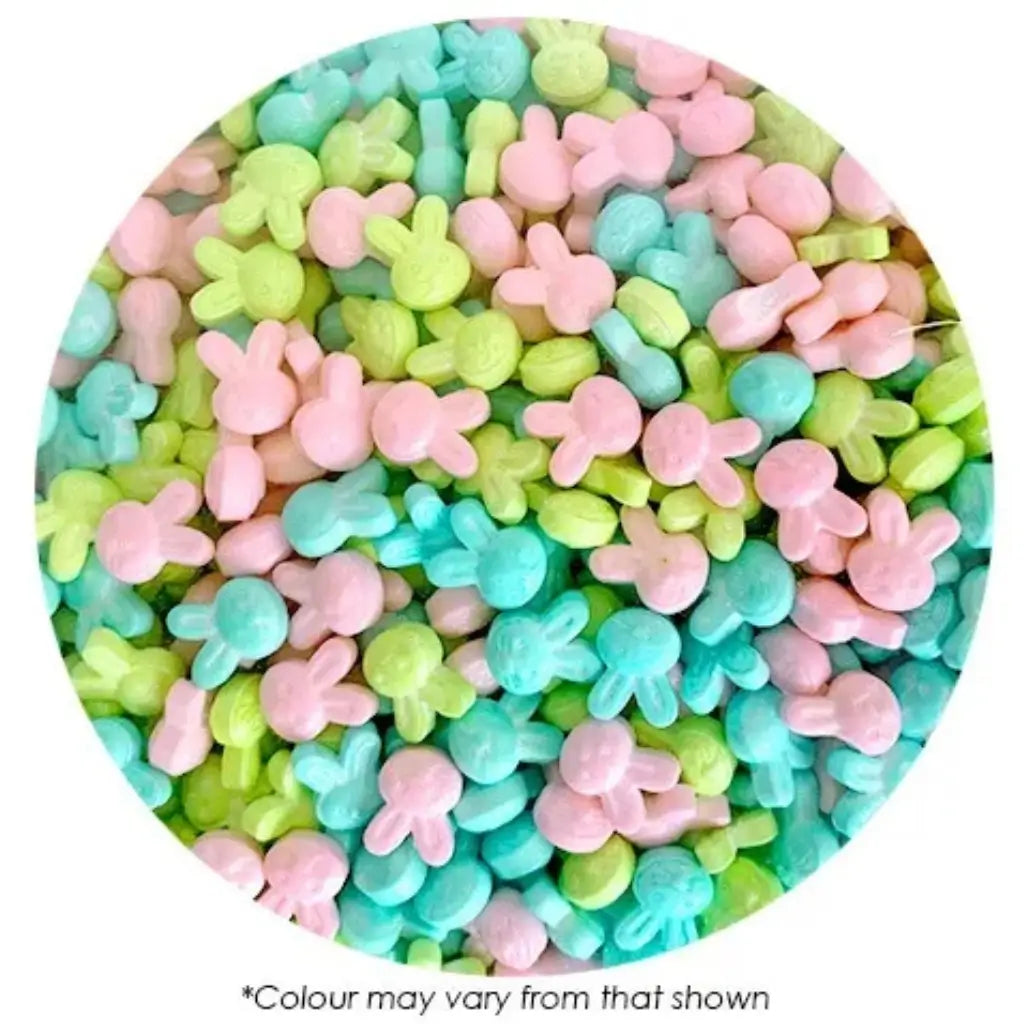 pastel Pink blue green bunny sugar sprinkles