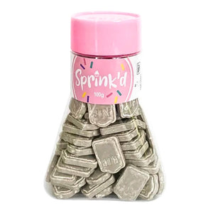 100g shaker bottle of Sprink’d RIP tombstone-shaped edible sprinkles