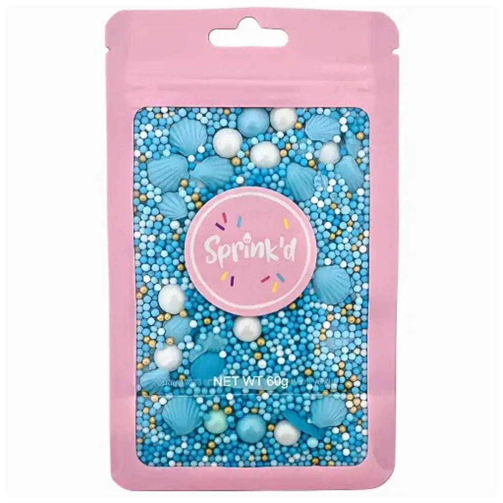 Sprink’d Under The Sea edible cake sprinkles with shells and pearls