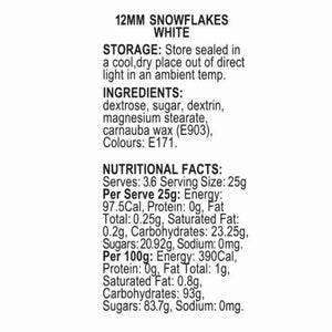 White Snowflake Sprinkles 12mm 60g instructions