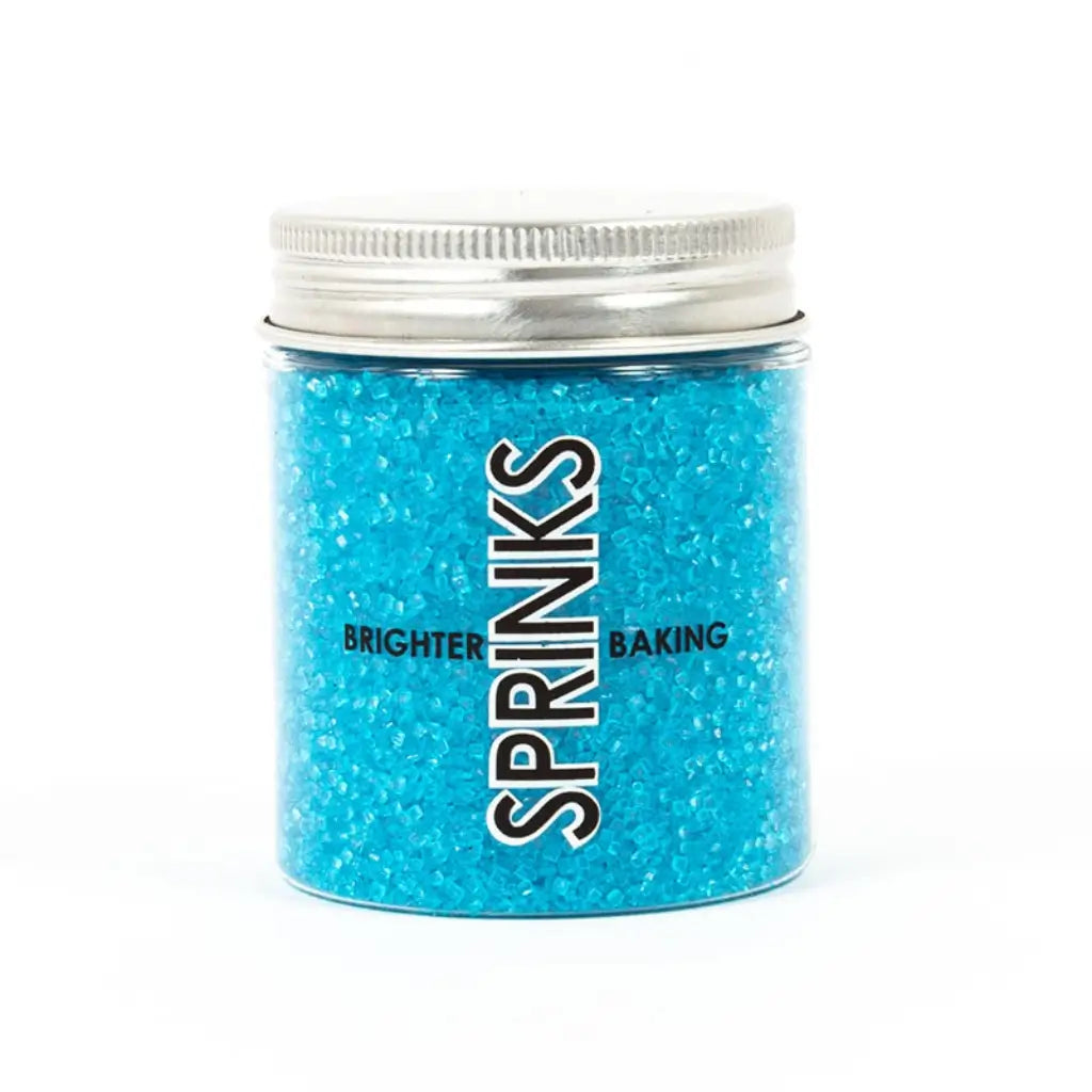 Sprinks Blue Sanding Sugar 85g edible sparkling decorating sugar in a wide-mouth jar for cakes, cupcakes, cookies and desserts