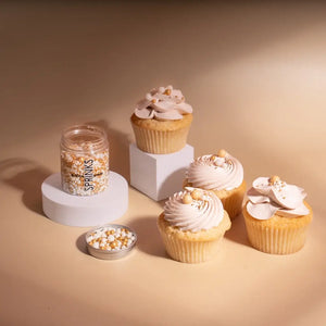Elegant champagne gold sprinkle blend for cupcakes and desserts