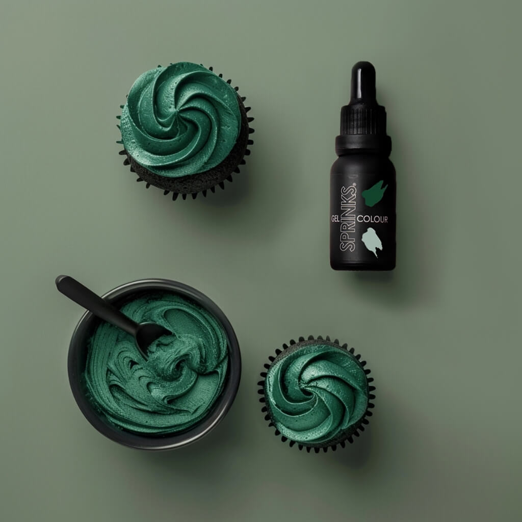 Sprinks forest green gel food colouring 15ml bottle