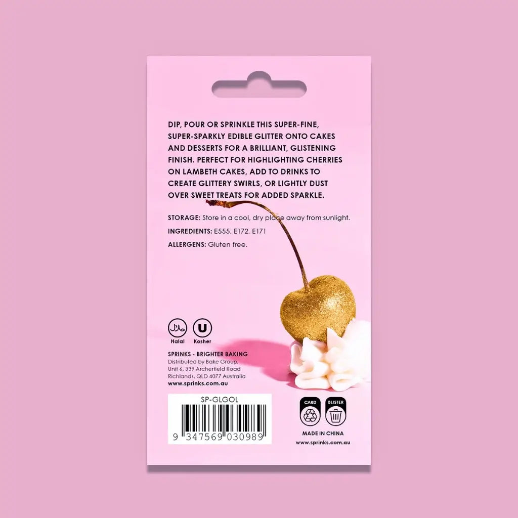 Gold Edible Glitter for Cocktails and Sweet Treats