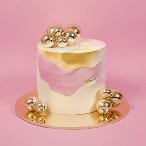 Sprinks gold mirrored disco ball cake toppers