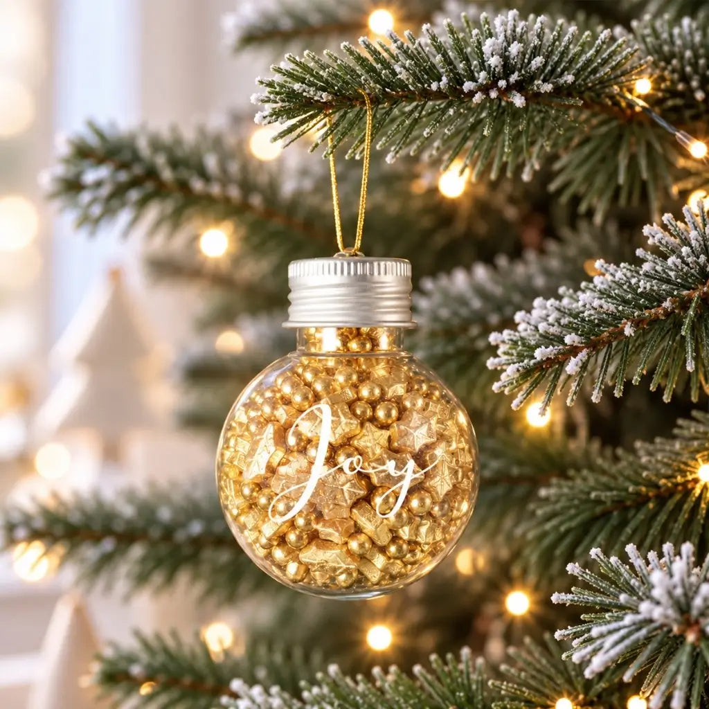 Gold holly leaves and shimmering pearl sprinkles for Christmas baking