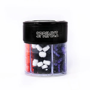 Halloween sprinkle mix with pumpkins, bats and eyeballs