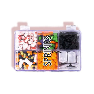 Halloween cake sprinkles in reusable 6-compartment box