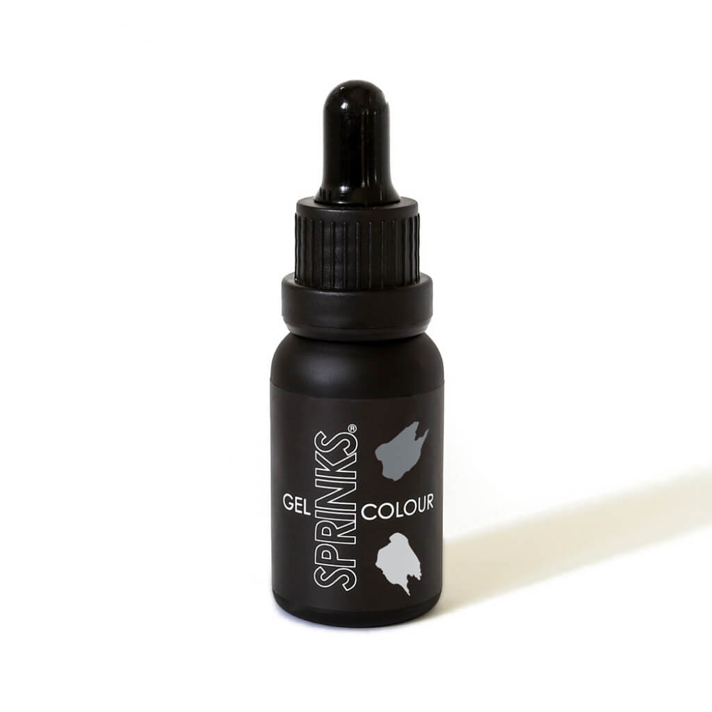 Grey food colouring gel bottle for desserts
