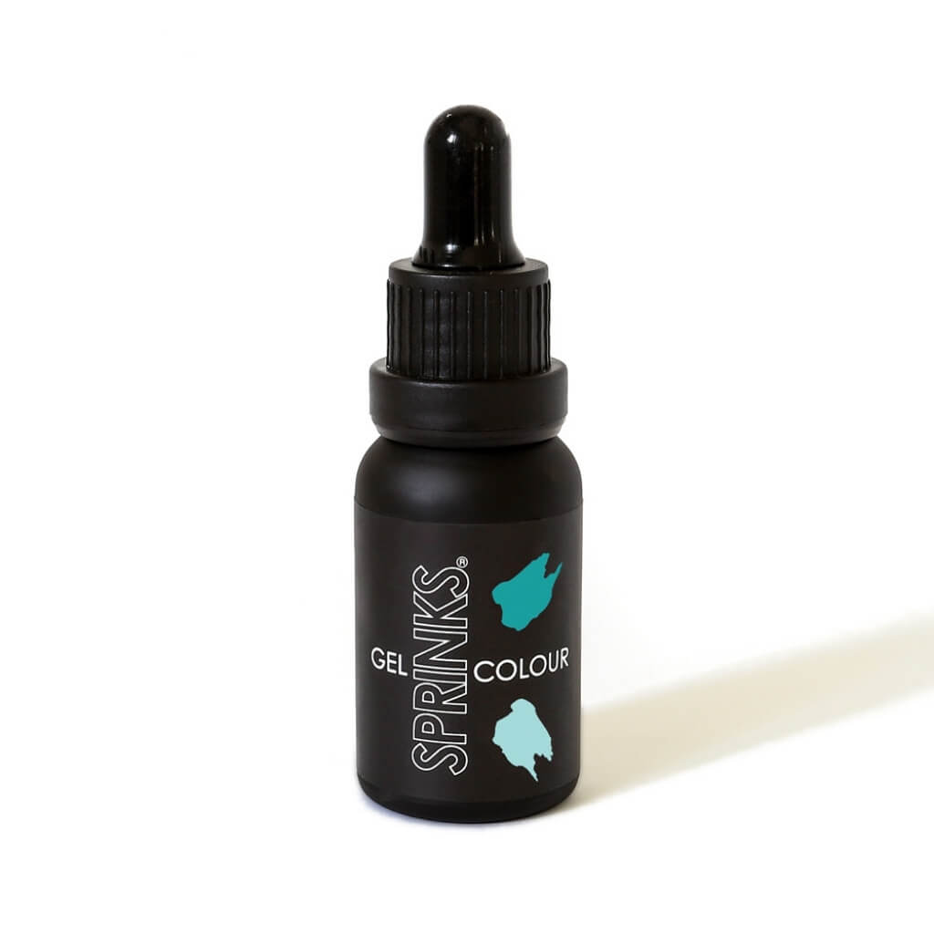 Teal gel colour bottle for cake icing and baking