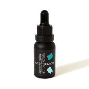 Teal gel colour bottle for cake icing and baking