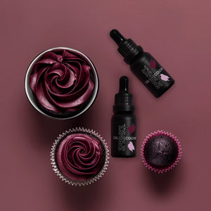 Burgundy gel colour for cake icing and baking